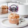 18pcs Glitter Retro Radio Dessert Cupcake Topper Pick for Retro Throwback 80s 90s Theme Decorations Men Women Happy Birthday Party Decor Supplies view 2
