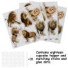 18pcs Gold Glitter Lion Dessert Cupcake Topper Pick for Animals Theme Decor Supplies Baby Shower Boy Girl Happy Birthday Party Decoration view 3
