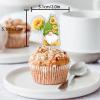18pcs Gold Yellow Glitter Sunflower Dessert Cupcake Topper Picks Summer Floral Plant Decor Supplies for Women Girl Happy Birthday Party Anniversary Decorations set view 2