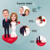 Personalized Wedding Bride and Groom Bobblehead for Private Collectibles Sculpture 6.4 inches Handmade Clay Figurine view 4