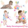 Baby Rabbit Musical Stuffed Animals Toy,Infant Bunny Bilingual Early Learning Education Toy with Light-Up Music & Crinkle,1st Easter Basket Shower Stuffers for 0 1 2 3 6 9 12 18 Month Girl,Pink view 4
