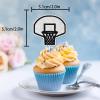18pcs Black Glitter Basketball Hoop Dessert Cupcake Topper Pick for Play Basketball Theme Decor Supplies Men Boys Happy Birthday Sports Stars Party Decorations view 2