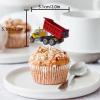 18pcs Gold Glitter Excavator Car Dessert Cupcake Topper Pick for Construction Excavator Worker Theme Decor Supplies Men Women Kids Happy Birthday Party Decorations view 2
