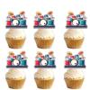 18pcs Glitter Drum Dessert Cupcake Topper Pick for Music Rock Roll Theme Decor Supplies Men Women Happy Birthday Party Decorations view 1