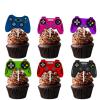 18pcs Glitter Video Game Dessert Cupcake Topper Pick for Controller Gaming Fans Theme Decor Supplies Men Women Kid Happy Birthday Anniversary Party Decorations view 1