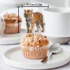 18pcs Gold Glitter Tiger Dessert Cupcake Topper Pick for King of Animals Theme Decor Supplies Baby Shower Boy Girl Happy Birthday Party Decoration view 2