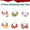 12Pcs Cute Red Hair Ties Toddler Christmas Hair Accessories, Cartoon Small Elastic No Damage for Baby Little Girls Kids Ponytail Holders New Year Holiday Hair Bands, Stocking Stuffers Gift, BlueZOO view 2