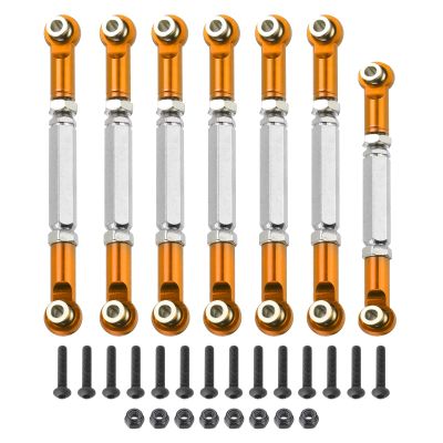 MECCANIXITY Adjustable Turnbuckles Camber Link Linkages Aluminum Alloy RC Car Steering Pull Rod Servo Linkages Tie Rod for 2WD 1/10 RC Car Crawler(Gold)