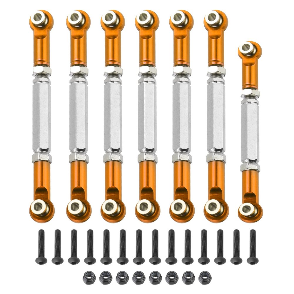 MECCANIXITY Adjustable Turnbuckles Camber Link Linkages Aluminum Alloy RC Car Steering Pull Rod Servo Linkages Tie Rod for 2WD 1/10 RC Car Crawler(Gold)