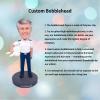 Personalized Bobblehead Figure, Male in White Shirt Handsome Astronaut Toy for Private Collectibles Sculpture 6.3 inches Handmade Clay Figurine and Blue Pants view 2