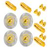 Bnineteenteam 4Pcs Simulation Metal Brake Discs Calipers Fit for 1/10 RC Car Parts (Yellow view 1