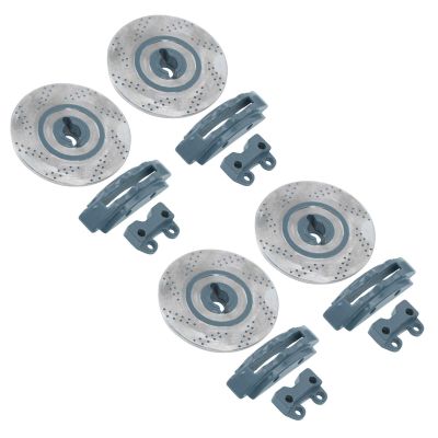Bnineteenteam 4Pcs Simulation Metal Brake Discs Calipers Fit for 1/10 RC Car Parts (Gray