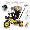 JIYIAN Green, Baby Stroller Strolling Children Hand Pushed with Adjustable Push Handle, Removable Canopy, Music Light, Foldable Footrest, 360Rotating Seat, Three Point Safety Harness view 3