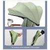 JIYIAN Green, Baby Stroller Strolling Children Hand Pushed with Adjustable Push Handle, Removable Canopy, Music Light, Foldable Footrest, 360Rotating Seat, Three Point Safety Harness view 4
