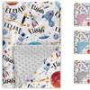 KAINSY Personalized Baby Blanket, Custom Baby Blanket for Girl Boy with Name, Double Layer Dotted Backing Receiving Swaddle Blanket, Customized Gift for Toddler Infant, Astronaut & Stars(47"x60") view 3