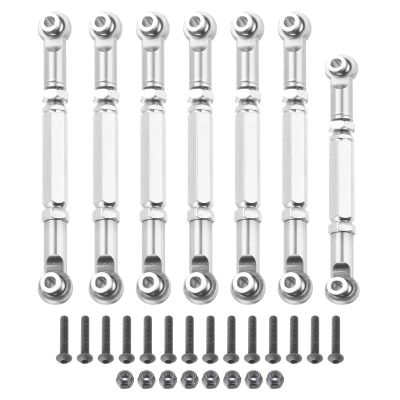 MECCANIXITY Adjustable Turnbuckles Camber Link Linkages Aluminum Alloy RC Car Steering Pull Rod Servo Linkages Tie Rod for 2WD 1/10 RC Car CrawlerSilver