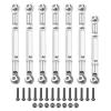 MECCANIXITY Adjustable Turnbuckles Camber Link Linkages Aluminum Alloy RC Car Steering Pull Rod Servo Linkages Tie Rod for 2WD 1/10 RC Car CrawlerSilver view 1
