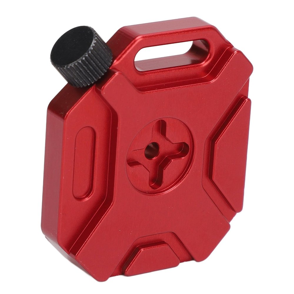 PerGar Simulation Fuel Tank, Aluminum Alloy Rc Crawler Simulation Decoration Accessory, 1/10 Scale Rc Accessories, Rc Crawler Accessories, for Scx10 1/8 1/10 Rc Crawler Cars (Red)