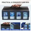SENVINI 4-Row Trading Card Storage Box, Bulk Cards Case for 3200+ Mtg tcg Magic Playing Game Card Organizer, Commander Deck Box with 4 Supports & 24 Dividers & Strap view 4