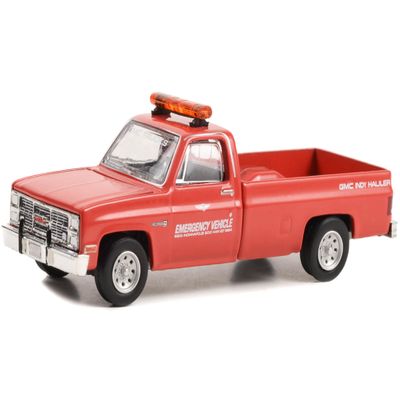 1984 Sierra Pickup Truck 68th Annual 500 Mile Race Emergency Vehicle Red Hobby Exclusive Series 1/64 Diecast Model Car by Greenlight 30408
