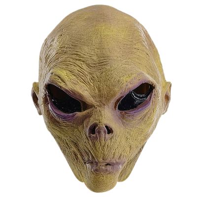 Alien Mask with Big Eyes Creepy Halloween Xenomorph Scary Mask Latex Full Head Realistic Extraterrestrial Biological Xenomorph Costume Mask for Carnival Costume Party Prop (11.8x9.8 In) Alien Mask Ad