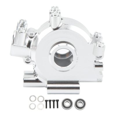 Aluminum Transmission Case Gearbox Housing Cover, Metal Gearbox Cover Shell for Losi Baja Rey Rock Rey 1:10 RC Cars, Aluminum Front Gear Box Bulkhead, Gearbox Housing (Silver)