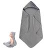 100% Organic Cotton Hooded Baby Towels, Single Pack, 30 x 30 inches,Large and Absorbent Face Towel for Newborn (Gray) view 1