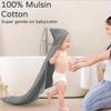 100% Organic Cotton Hooded Baby Towels, Single Pack, 30 x 30 inches,Large and Absorbent Face Towel for Newborn (Gray) view 2