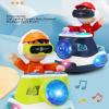 Alomejor DJ Bouncing Beat Rock Boy Dancing Toy Music Flashing Light Universal Wheel Automatic Movement DJ Toy for Toddlers (Blue) view 3