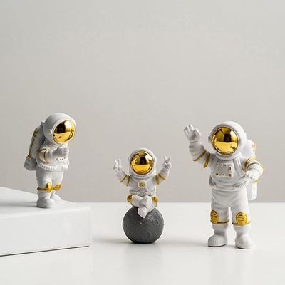 AJMICO-3pcs Astronaut Figurine Home Decor Astronaut Statue Study Office Desk Decor Showpiece
