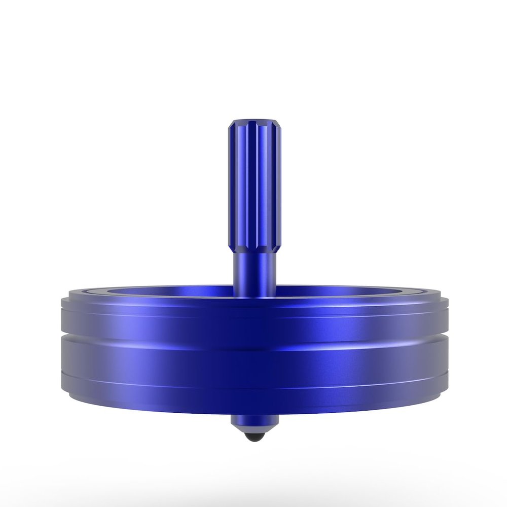 Plexity Labs UFO Tops USS Nimitz - Metal Spinning Fidget Toy Top - Inspired by The 2004 USS Nimitz UFO Incident - Aluminum in Ocean Blue