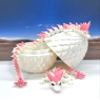 3D Printed Dragons with Dragon Egg, Articulated Mother and Child Dragons, White and Pink Crystal Dragons, Fidget ADHD Autism Toy MCD-062-007-WP-WE view 4