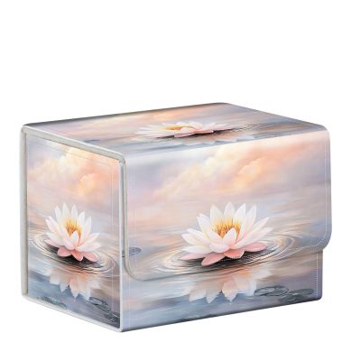 ETLKJVBL for Mtg Commander Deck Box, Trading Card Storage Box for 100 Cards with Anime Card Sleeves - for Mtg Deck Box, Elegant Lotus Flower
