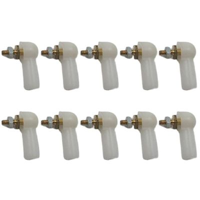 10PCS M2 M3 Plastic Ball Joint Buckle Tie Rod End Positioning Ball HeadConnector for Link Push 2mm/3mm Pull Rod RC Boat Model(M3 Wihte)