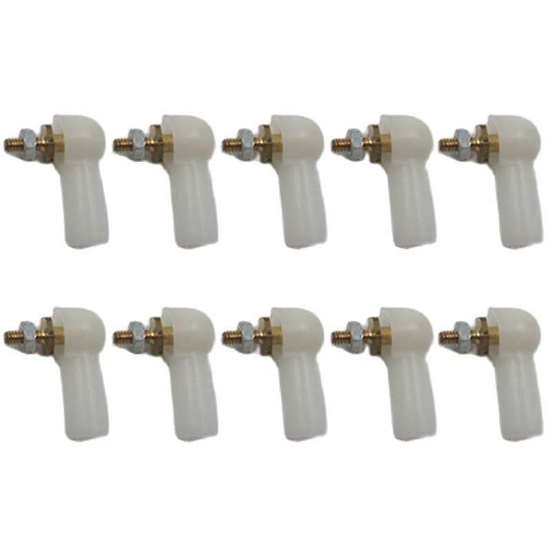 10PCS M2 M3 Plastic Ball Joint Buckle Tie Rod End Positioning Ball HeadConnector for Link Push 2mm/3mm Pull Rod RC Boat Model(M3 Wihte)