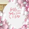 Girls Just Wanna Be One Decal - Pink Bow 1st Birthday Backdrop Sign, Girls 1st Birthday Party Decor, Sweet One Birthday Party Decorations view 3