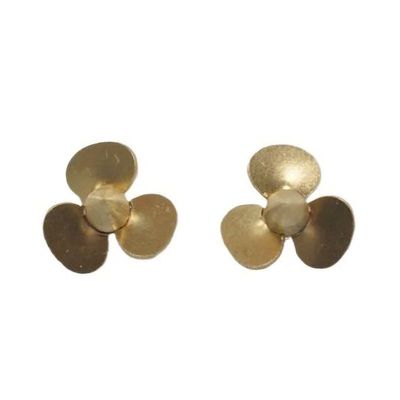 1Pair 3-Blade Copper Propeller Outer Dia 9mm/10mm Shaft Hole 1.5mm Positive Negative Props for 1/700 RC Simulation Ship Assembly