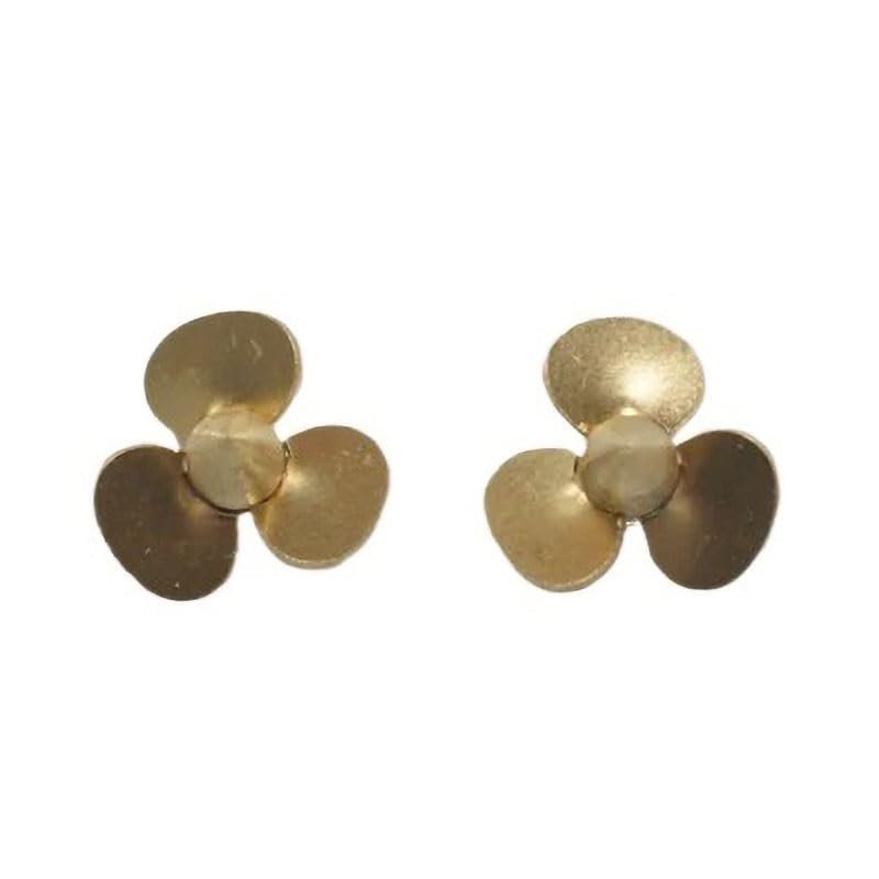 1Pair 3-Blade Copper Propeller Outer Dia 9mm/10mm Shaft Hole 1.5mm Positive Negative Props for 1/700 RC Simulation Ship Assembly