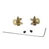 1Pair 3-Blade Copper Propeller Outer Dia 9mm/10mm Shaft Hole 1.5mm Positive Negative Props for 1/700 RC Simulation Ship Assembly view 4