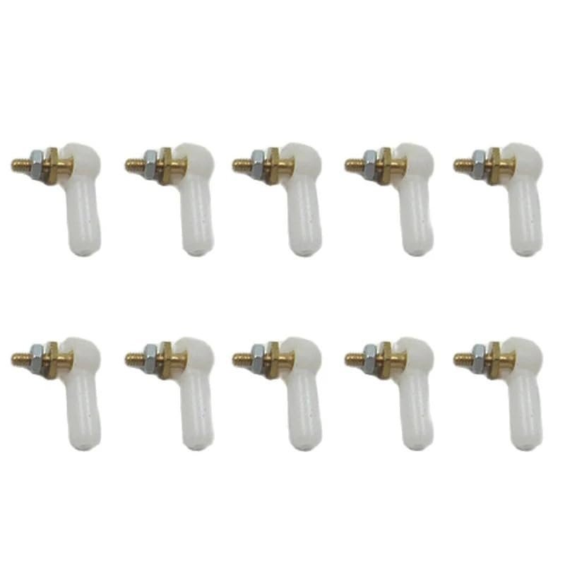 10PCS M2 M3 Plastic Ball Joint Buckle Tie Rod End Positioning Ball HeadConnector for Link Push 2mm/3mm Pull Rod RC Boat Model(M2 Wihte)