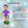 Bobblehead Figure Casual Outfit with Floral Shirt, Jeans, and Glasses Toy for Private Collectibles Sculpture 6.4 inches Handmade Clay Figurine view 3