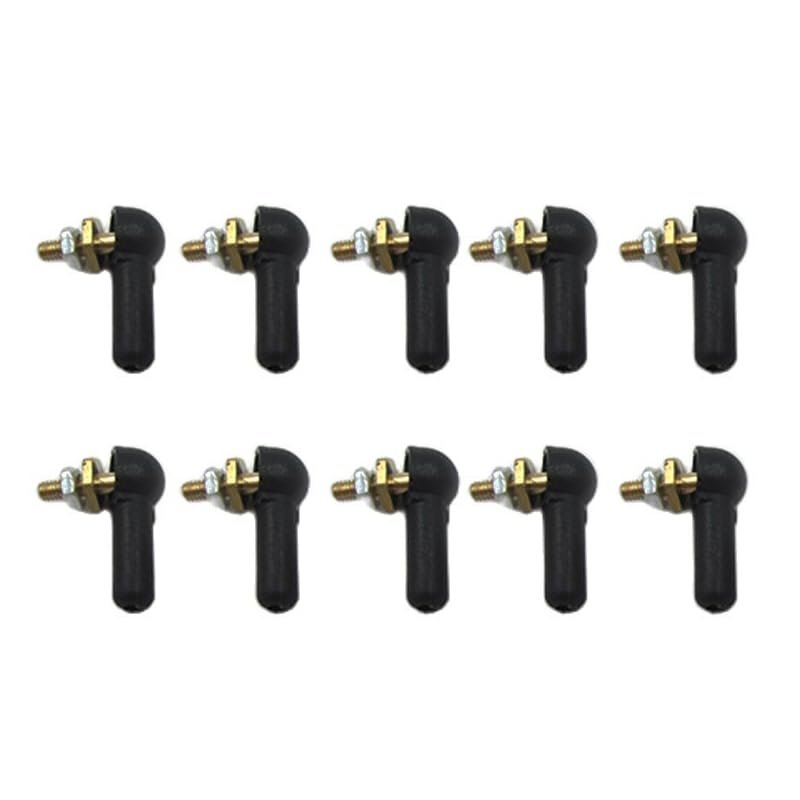10PCS M2 M3 Plastic Ball Joint Buckle Tie Rod End Positioning Ball HeadConnector for Link Push 2mm/3mm Pull Rod RC Boat Model(M2 Black)