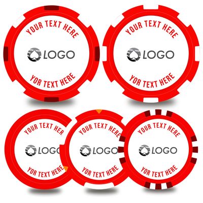 100-500 Custom Poker Chips,5 Available,Full Color Printing Personalized Image or Logo,Put Design on a Plastic Chip,Set for Bar Tokens,Party,Wedding (Red, 40MM)
