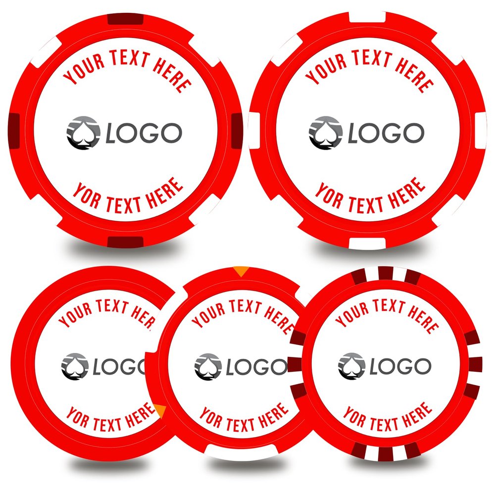 100-500 Custom Poker Chips,5 Available,Full Color Printing Personalized Image or Logo,Put Design on a Plastic Chip,Set for Bar Tokens,Party,Wedding (Red, 40MM)