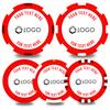 100-500 Custom Poker Chips,5 Available,Full Color Printing Personalized Image or Logo,Put Design on a Plastic Chip,Set for Bar Tokens,Party,Wedding (Red, 40MM) view 1