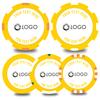 100-500 Custom Poker Chips,5 Available,Full Color Printing Personalized Image or Logo,Put Design on a Plastic Chip,Set for Bar Tokens,Party,Wedding (Yellow, 40MM) view 1