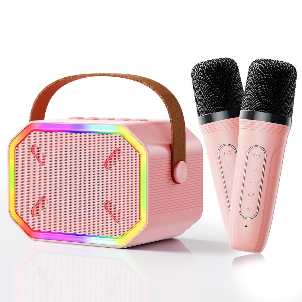 Kids Karaoke Machine for Girls: Portable Mini Karaoke Machine with 2 Wireless Microphones Voice Changer - Gift Ideas Fo 4 5 6 7 8+ Year Old Girls