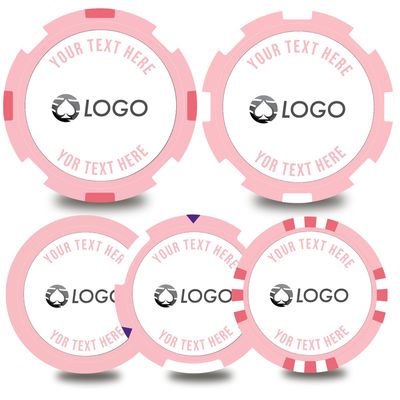 100-500 Custom Poker Chips,5 Available,Full Color Printing Personalized Image or Logo,Put Design on a Plastic Chip,Set for Bar Tokens,Party,Wedding (Pink, 40MM)