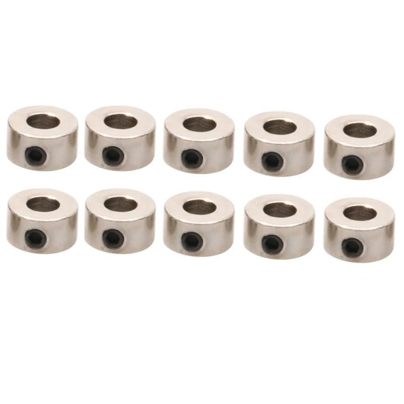 10PCS Inner Dia. 2.1/3.1/4.1/5.1mm Wheel Gear Lock Metal Axle Stopper Shaft Positioning Sleeve with M3 Fixed Screw for DIY Model(4.1mm)