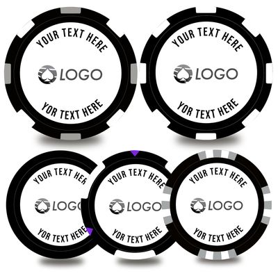 100-500 Custom Poker Chips,5 Available,Full Color Printing Personalized Image or Logo,Put Design on a Plastic Chip,Set for Bar Tokens,Party,Wedding (Black, 40MM)